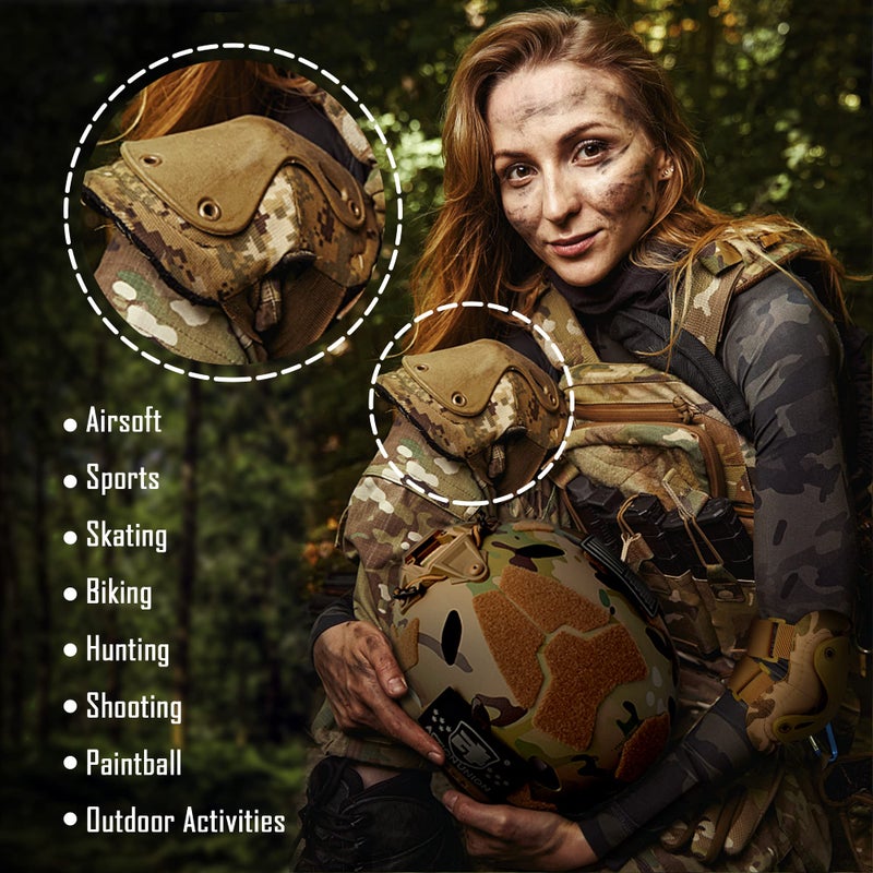 ACTIONUNION Professional Tactical Combat Knee and Elbow Protective Pads Sets Advanced Tactical Gear Set for Airsoft Paintball Hunting Army Skate Outdoor Sports (Black) - Image 2